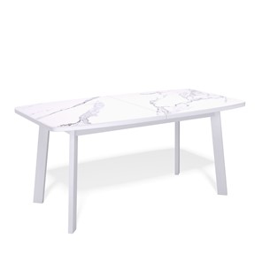Кухонный раздвижной стол AA1400 (белый/керамика мрамор белый) в Вологде