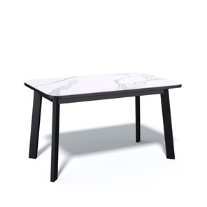 Кухонный раскладной стол AA1200 (черный/керамика мрамор белый) в Вологде