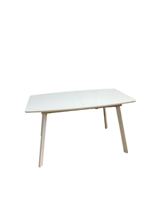 Кухонный раздвижной стол AA1400 (белый/стекло белое глянец) в Вологде - предосмотр
