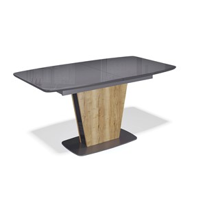 Кухонный раскладной стол AT1400 (черный/стекло темно-серый глянец) в Вологде - предосмотр
