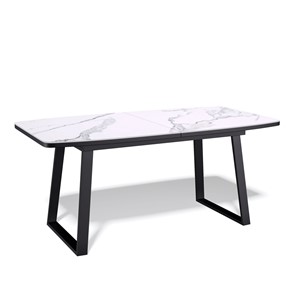 Кухонный раздвижной стол AZ1400 (черный/керамика мрамор белый) в Вологде