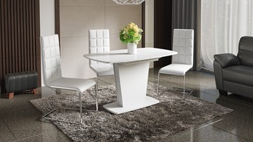 Кухонный раздвижной стол Честер тип 2, цвет Белый/Стекло белый глянец в Вологде - предосмотр 2