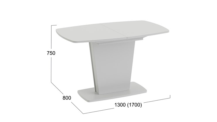Кухонный раздвижной стол Честер тип 2, цвет Белый/Стекло белый глянец в Вологде - изображение 3