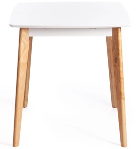 Кухонный стол раздвижной Claire, дерево гевея/МДФ, 110+30x75x75 Белый/натуральный арт.15111 в Вологде - предосмотр 2