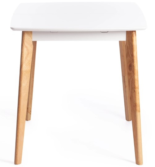 Кухонный стол раздвижной Claire, дерево гевея/МДФ, 110+30x75x75 Белый/натуральный арт.15111 в Вологде - изображение 2