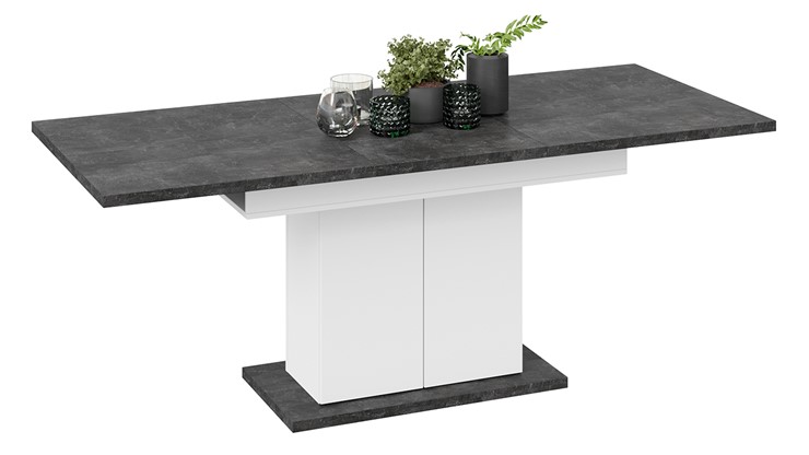 Кухонный стол раскладной Детройт тип 1 (Белый/Ателье темный) в Вологде - изображение 1