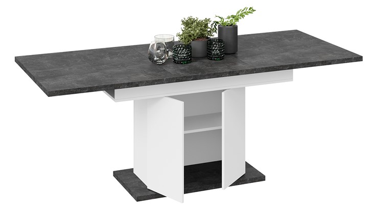 Кухонный стол раскладной Детройт тип 1 (Белый/Ателье темный) в Вологде - изображение 2