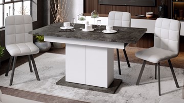 Кухонный стол раскладной Детройт тип 1 (Белый/Ателье темный) в Вологде - предосмотр 6