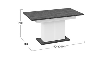 Кухонный стол раскладной Детройт тип 1 (Белый/Ателье темный) в Вологде - предосмотр 7