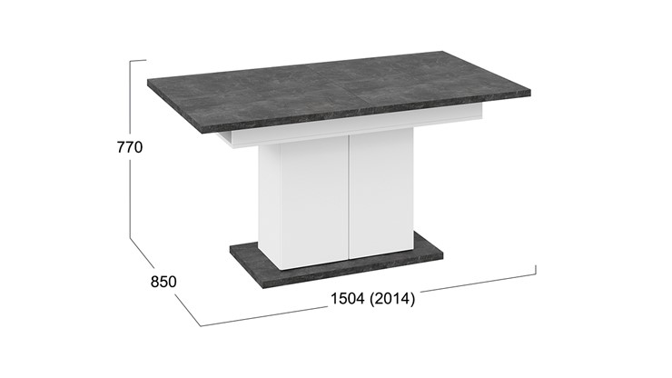 Кухонный стол раскладной Детройт тип 1 (Белый/Ателье темный) в Вологде - изображение 7