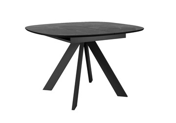 Кухонный раскладной стол DikLine BK100 Керамика Черный мрамор/подстолье черное/опоры черные в Вологде - предосмотр