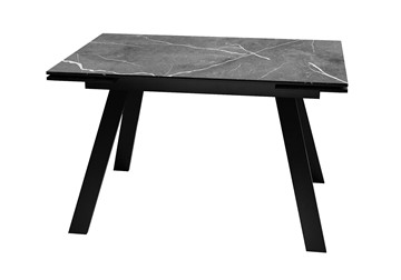 Кухонный раздвижной стол DikLine DKL140 Керамика Черный мрамор/опоры черные (2 уп.) в Вологде - предосмотр