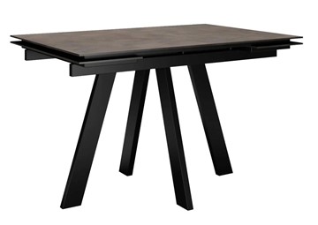 Кухонный стол раздвижной DikLine DM120 Хромикс бронза / опоры черные в Вологде