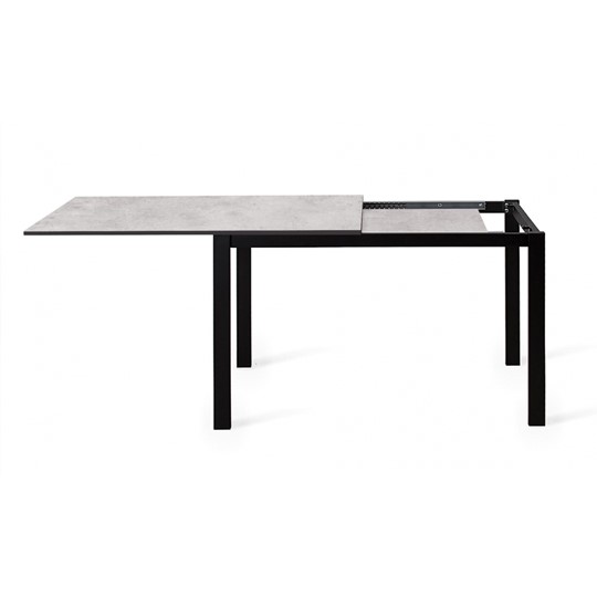Кухонный стол раздвижной Dikline L110 Хромикс белый/ножки черные в Вологде - изображение 1