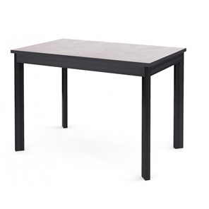 Кухонный стол раздвижной Dikline L110 Хромикс белый/ножки черные в Вологде - предосмотр