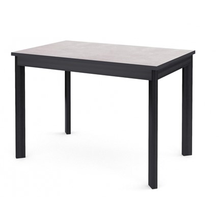 Кухонный стол раздвижной Dikline L110 Хромикс белый/ножки черные в Вологде - изображение