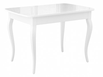 Кухонный стол раскладной Dikline M120 Белый/стекло белое глянец/ножки MC белые в Вологде - предосмотр