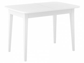 Кухонный стол раздвижной Dikline M120 Белый/стекло белое сатин/ножки MM белые в Вологде - предосмотр