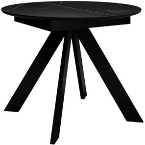 Кухонный стол раскладной DikLine SKC100 D1000 Керамика Черный мрамор / опоры черные в Вологде