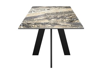 Кухонный раскладной стол DikLine SKM120 Керамика Amadeus/подстолье черное/опоры черные в Вологде - предосмотр 1