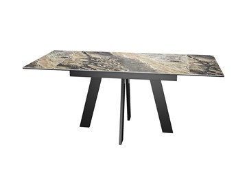 Кухонный раскладной стол DikLine SKM120 Керамика Amadeus/подстолье черное/опоры черные в Вологде - предосмотр 2