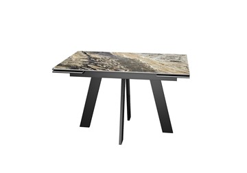 Кухонный раскладной стол DikLine SKM120 Керамика Amadeus/подстолье черное/опоры черные в Вологде - предосмотр