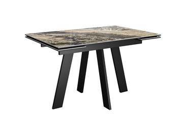 Кухонный раскладной стол DikLine SKM120 Керамика Amadeus/подстолье черное/опоры черные в Вологде - предосмотр 4
