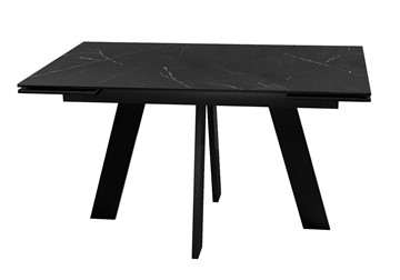 Кухонный стол раскладной DikLine SKM140 Керамика Черный мрамор/подстолье черное/опоры черные (2 уп.) в Вологде - предосмотр 5