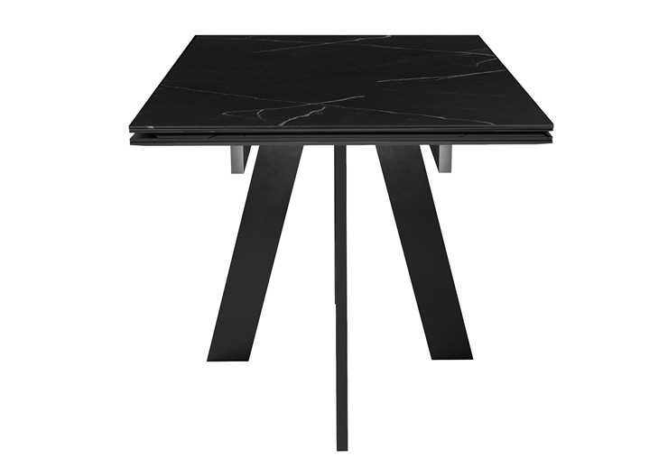 Кухонный стол раскладной DikLine SKM140 Керамика Черный мрамор/подстолье черное/опоры черные (2 уп.) в Вологде - изображение 1