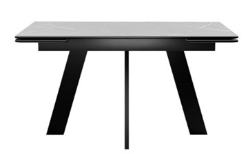 Кухонный раскладной стол DikLine SKM140 Керамика серый мрамор/подстолье черное/опоры черные (2 уп.) в Вологде - предосмотр 3