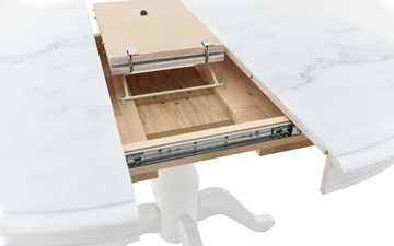 Кухонный стол раздвижной Фабрицио-1 Glass, Круг 1000, фотопечать (Мрамор 11) в Вологде - предосмотр 4