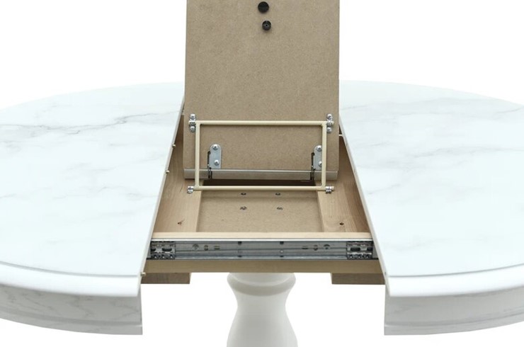 Кухонный стол раздвижной Фабрицио-1 Glass, Круг 1000, фотопечать (Мрамор 11) в Вологде - изображение 8