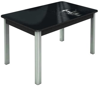Кухонный раздвижной стол Гамбург исп. 1, ноги метал. крашеные №23 (Exclusive h191/черный) в Вологде