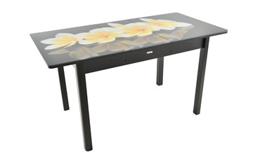 Кухонный раскладной стол Гамбург исп. 2, ноги метал. крашеные №23 (Exclusive h131/черный) в Вологде - предосмотр 6