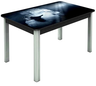 Кухонный раскладной стол Гамбург исп. 2, ноги метал. крашеные №23 (Exclusive h165/черный) в Вологде - предосмотр