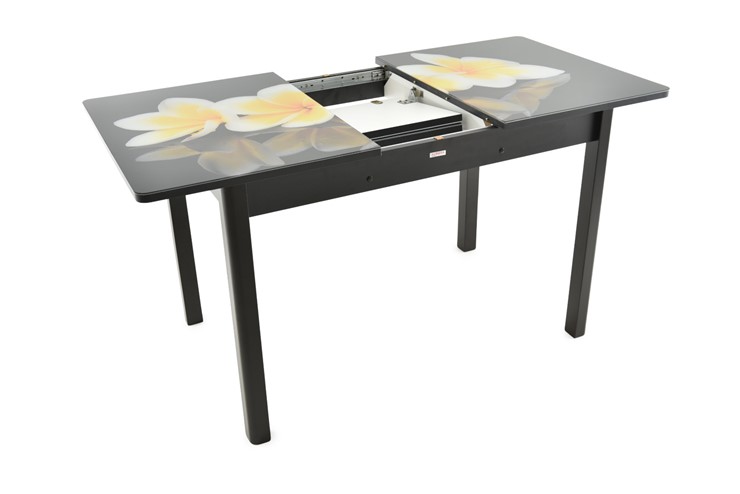 Кухонный раздвижной стол Гамбург исп. 2, ноги метал. крашеные №23 (Exclusive h192/черный) в Вологде - изображение 2