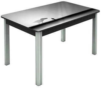 Кухонный раздвижной стол Гамбург исп. 2, ноги метал. крашеные №23 (Exclusive h192/черный) в Вологде