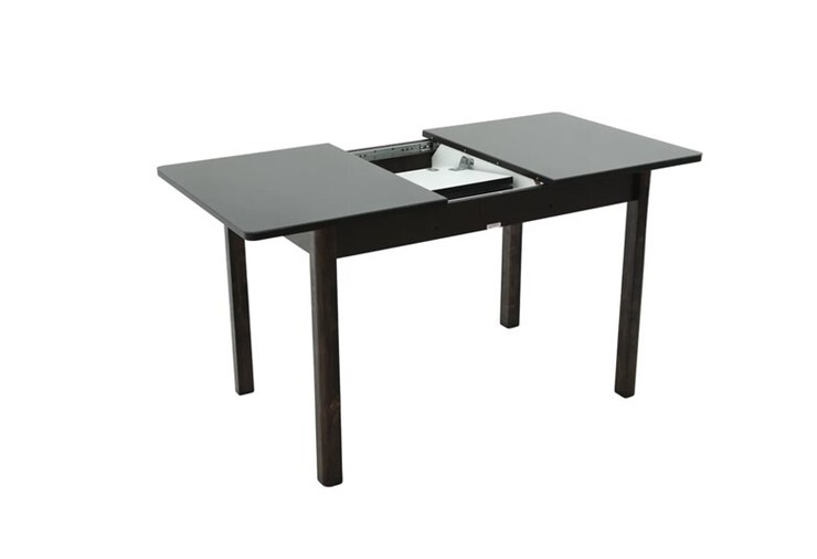 Кухонный стол раскладной Гамбург исп. 2, ноги металл крашеный №23, Стекло (Коричневое) в Вологде - изображение 3