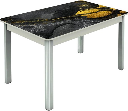 Обеденный раздвижной стол Гамбург исп.1 ноги метал. крашеные №23, Фотопечать (Мрамор №24) в Вологде - изображение