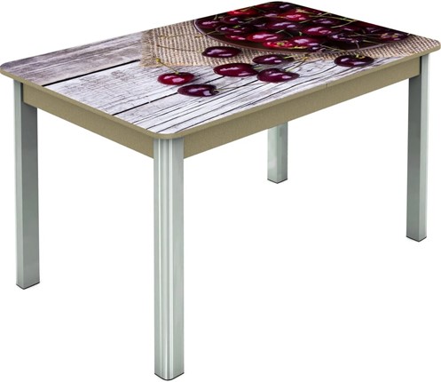 Кухонный раскладной стол Гамбург исп.2 ноги метал. крашеные №23, Фотопечать (Фрукты №29) в Вологде - изображение