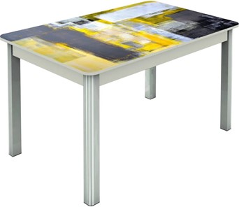 Кухонный стол раздвижной Гамбург исп.2 ноги метал. крашеные №23, Фотопечать (Текстура №51) в Вологде - предосмотр