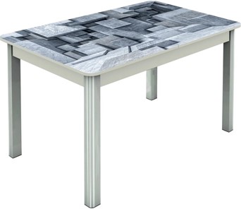 Раздвижной стол Гамбург исп.2 ноги метал. крашеные №23, Фотопечать (Текстура №74) в Вологде
