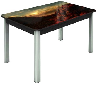 Кухонный стол раскладной Гамбург Мини, ноги метал. крашеные №23 (Exclusive h131/черный) в Вологде