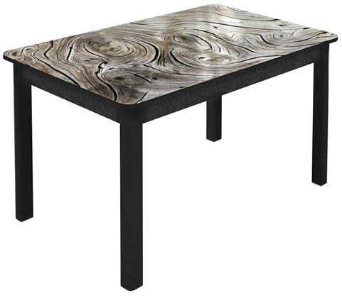 Кухонный стол раскладной Гамбург Мини, ноги метал. крашеные №23 (Exclusive h140/черный) в Вологде - изображение