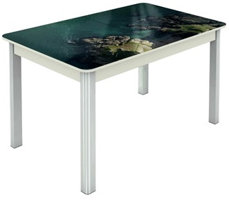 Обеденный раздвижной стол Гамбург Мини, ноги метал. крашеные №23 (Exclusive h160/белый) в Вологде