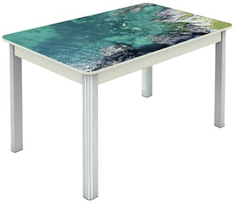 Кухонный стол раздвижной Гамбург Мини, ноги метал. крашеные №23 (Exclusive h162/белый) в Вологде