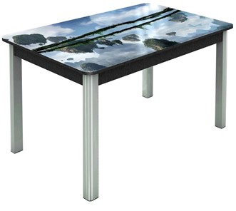 Обеденный раздвижной стол Гамбург Мини, ноги метал. крашеные №23 (Exclusive h193/черный) в Вологде