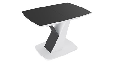Кухонный стол раздвижной Гарда тип 1, цвет Белый/Стекло матовое черный графит в Вологде - предосмотр