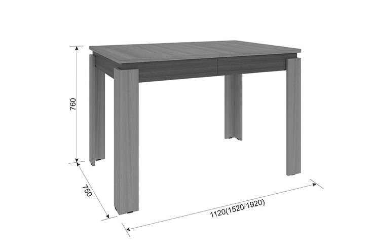 Раздвижной стол Гермес 2 дуб млечный-венге 750х1120х760 в Вологде - изображение 2