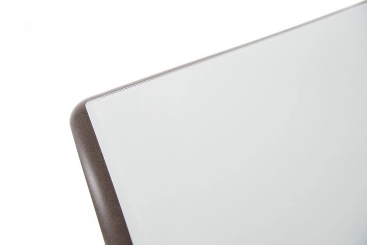 Кухонный раздвижной стол Кабриоль GLASS 1200х800, (Тон 7 - Орех тёмный + Белое стекло) в Вологде - изображение 6